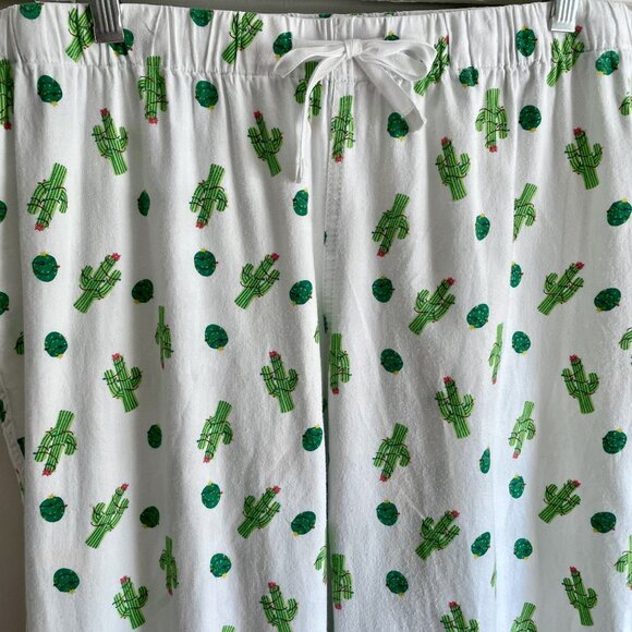 J. Crew Flannel Cotton Sleep Holiday Cactus Print Pajama Pants Size L Unisex - Picture 9 of 10